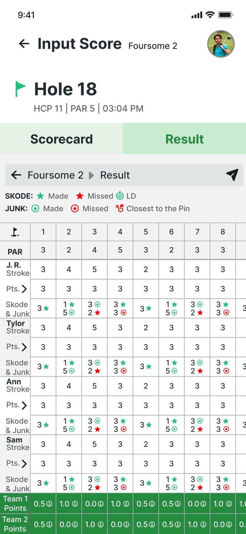 Game Creation Step 3: Hole ny Hole Score Update